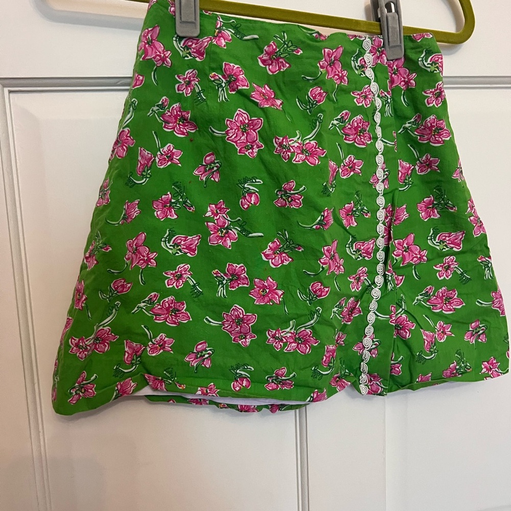 Floral Green and Pink Skirt